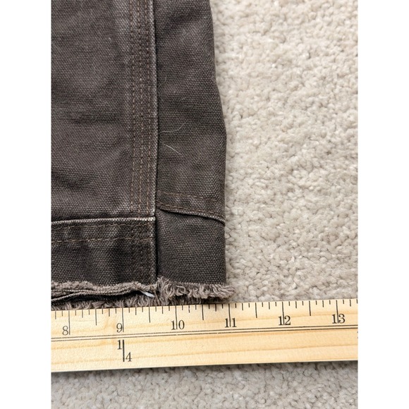 Carhartt Custom utility Shortails Brown Duck Canvas Patchwork Workwear Overalls - Picture 10 of 11